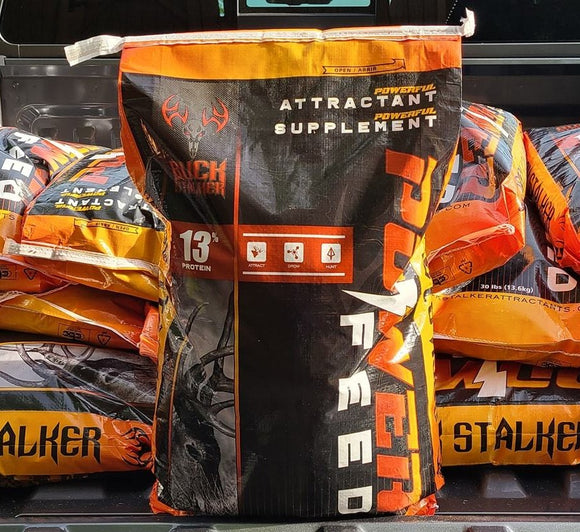 Best whitetail deer feed available for sale at buck stalker attractants.